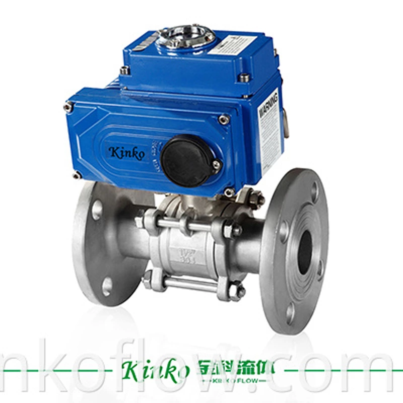 Van bi điện mặt bích thân 3 mảnh