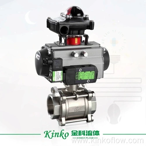 Van bi khí nén ba mảnh bằng thép không gỉ CF8 1/2"-4"