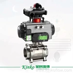 Van bi khí nén ba mảnh bằng thép không gỉ CF8 1/2"-4"