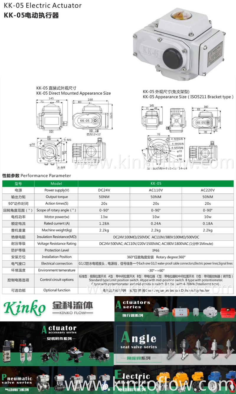 Van bướm điện IP67 Góc quay Degree90 50NM