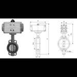 Van bướm khí nén bằng gang xám DN40-600
