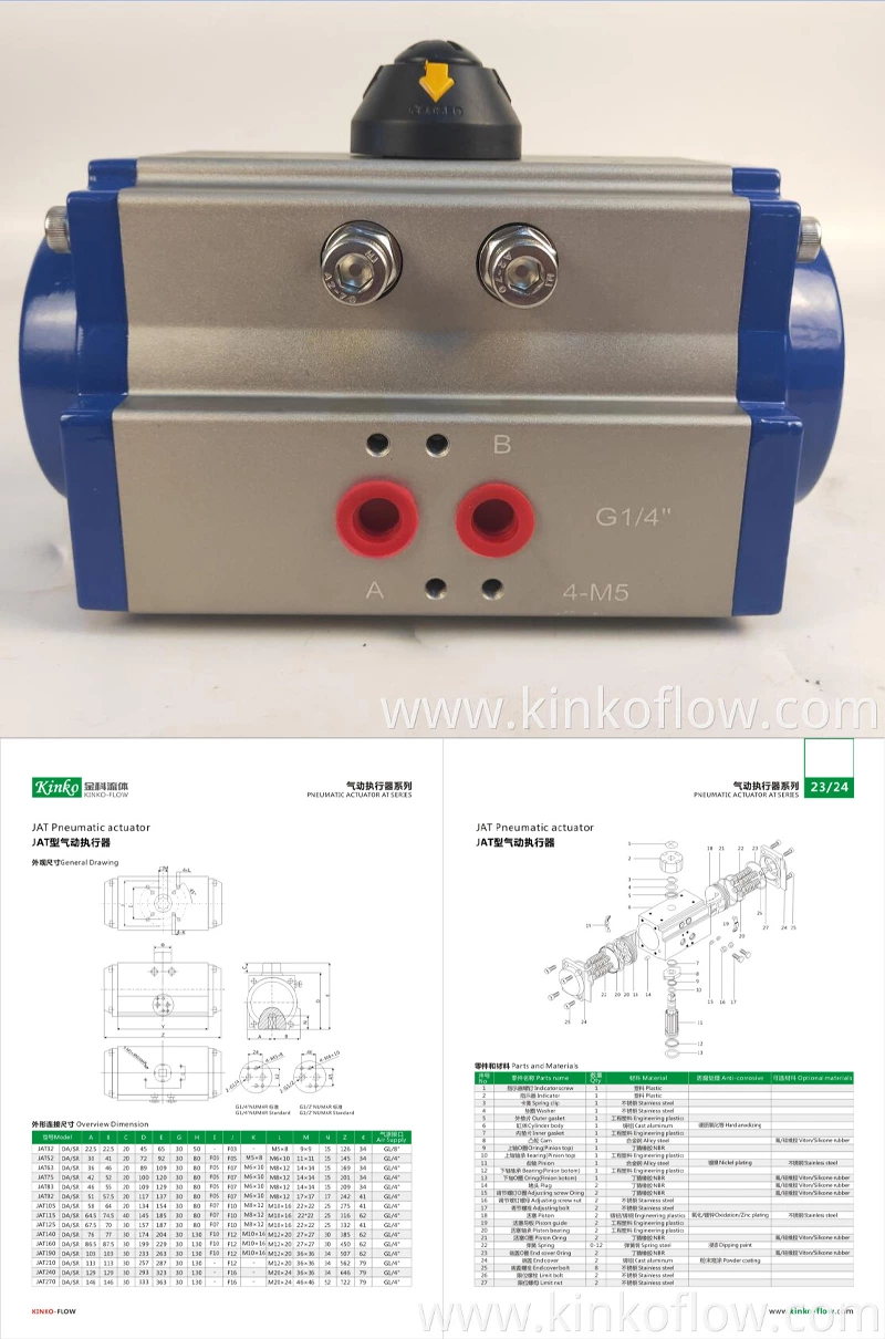 Bộ truyền động van khí nén tác động đơn kép KK